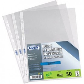 Favorit 460120 - Buste Forate Universali Lisce Formato A4 22x30