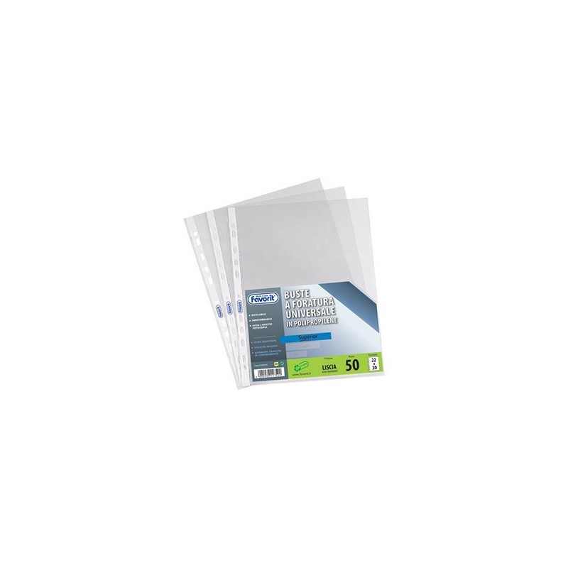 Favorit 460120 - Buste Forate Universali Lisce Formato A4 22x30