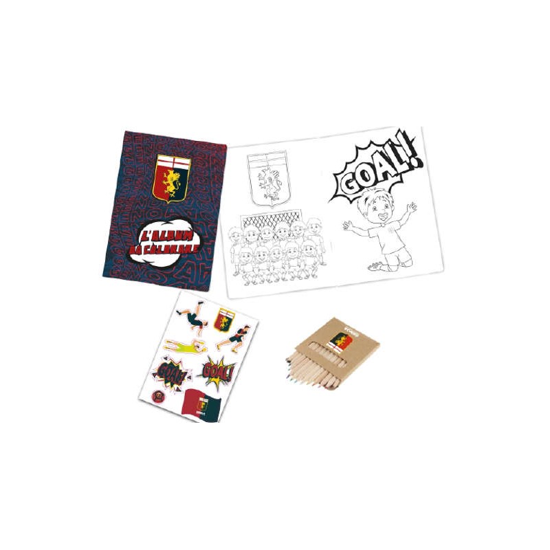 Genoa 37000 - Kit Genoa Album da Colorare Stickers e Matite