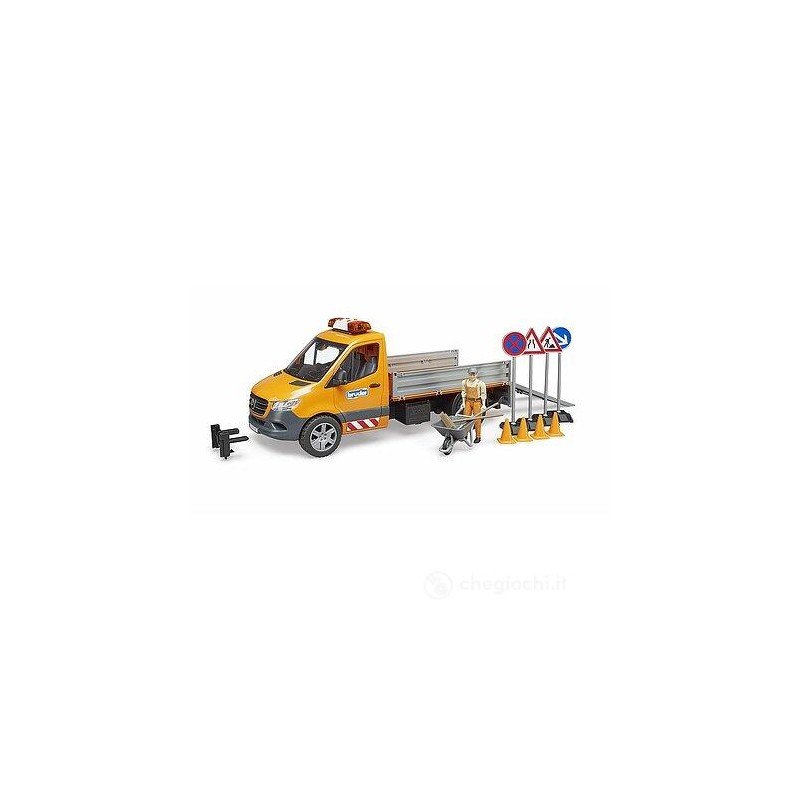 Bruder 2677 - Mercedes Benz Sprinter Lavori Stradali con Personaggio