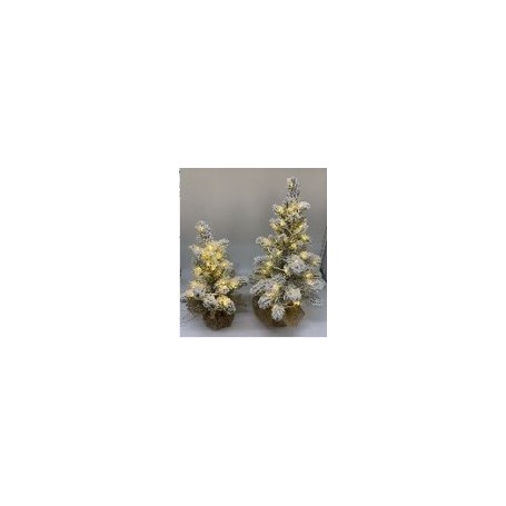 Fratelli Pesce 8464 - Pinetto Innevato 38 Cm Con Luce Bianco Calda 20 Led