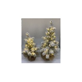 Fratelli Pesce 8465 - Pinetto Innevato 50 Cm Con Luce Bianco Calda 30 Led