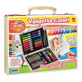 Rstoys 11377 - Valigetta Legno 60 Colori Ass