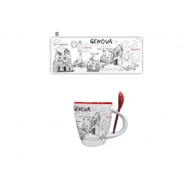 Genova Mug - Tazza Mug Genova con Cucchiaino Ceramica