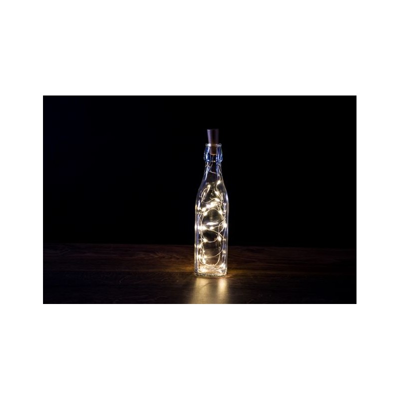 Fratelli Pesce 8455 - Tappo Per bottiglia Con Filo Di Rame 20 Led Bianco Caldo