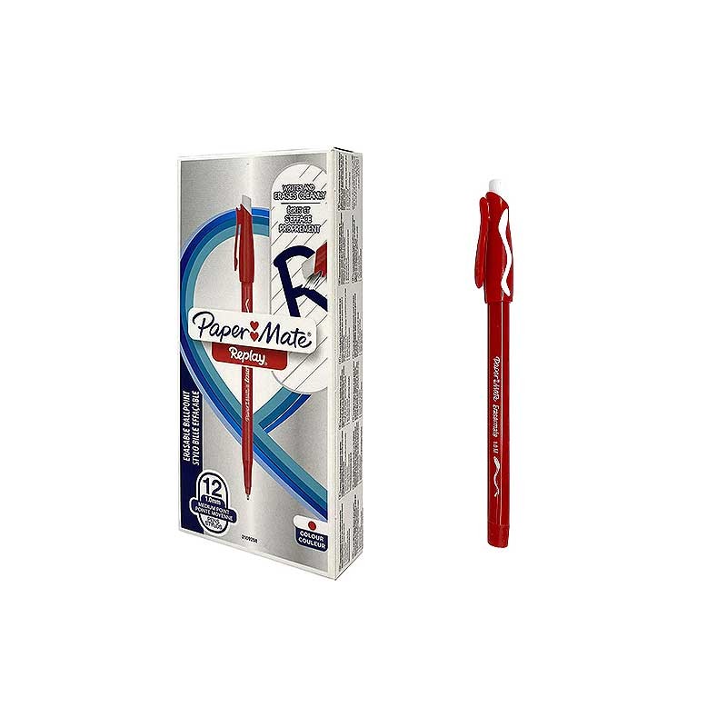 Paper Mate 9258 - Penna Replay Rosse Cf.12 pz.