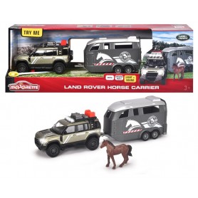Simba 6000 - Majorette - Land Rover + Rimorchio per Cavalli Luci e Suoni 25cm