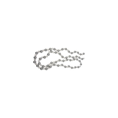 Koopman 203130 - Ghirlanda Sfere Bianco e Argento 240 cm