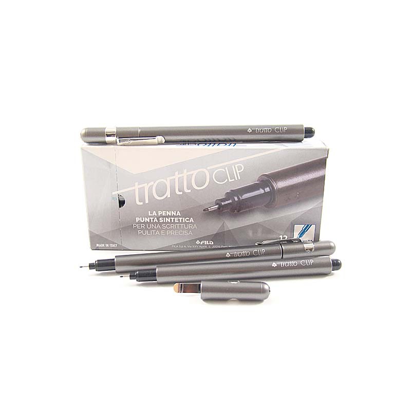 Fila 803803 - Penna Tratto Clip Nero Conf.12 pz