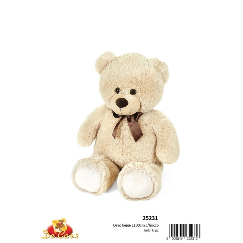 Decar 25231 - Orso Beige 100cm con Fiocco