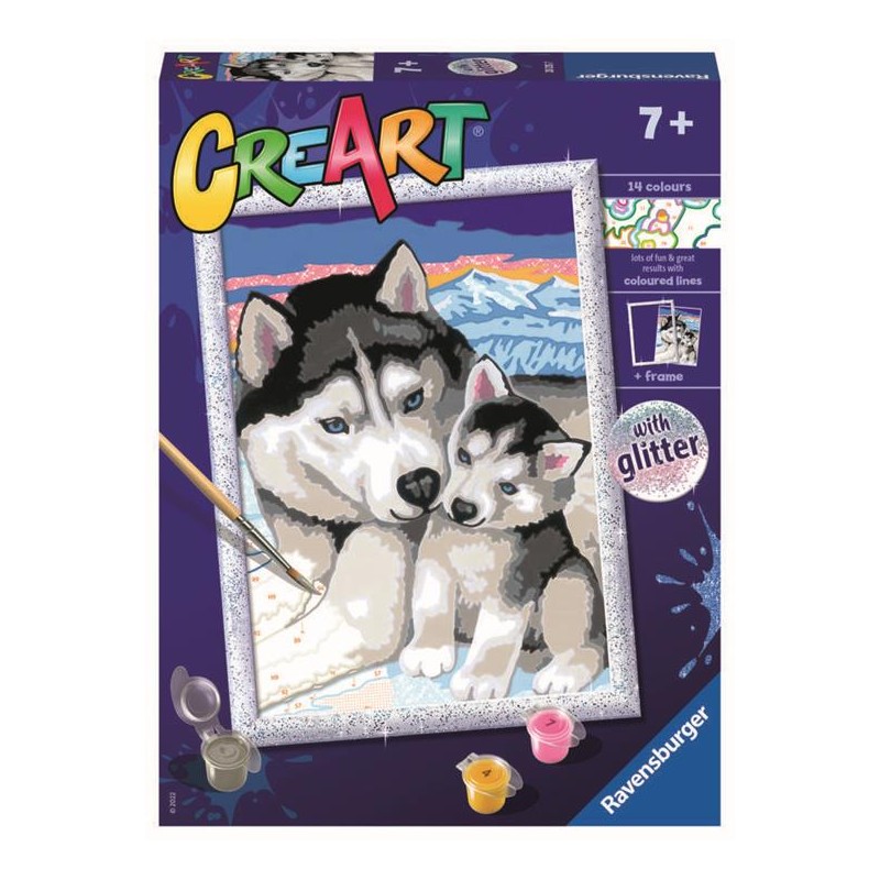 Ravensburger 20215 - Creart - Husky Glitter 18 x 24 cm