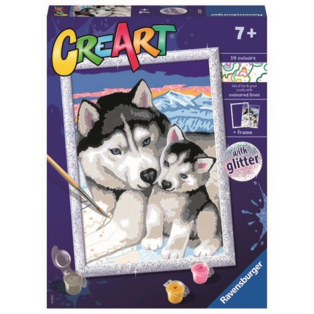 Ravensburger 20215 - Creart - Husky Glitter 18 x 24 cm