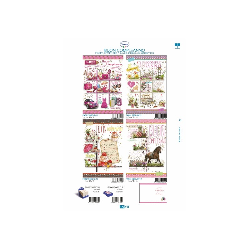 Cecami 150BC - Biglietti Buon Compleanno Conf.12 pz