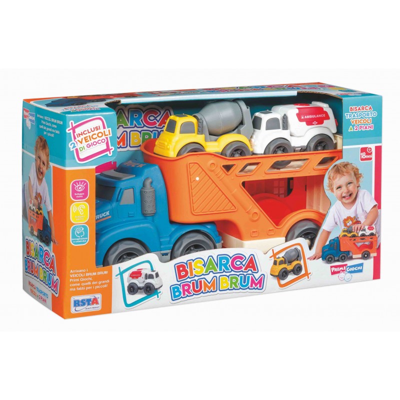 Rstoys 11507 - Primigiochi Bisarca Brum Brum Luci e Suoni con 2 Veicoli