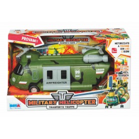 Rstoys 11527 - Elicottero Militare a Frizione Trasporto Truppe Luci e Suono