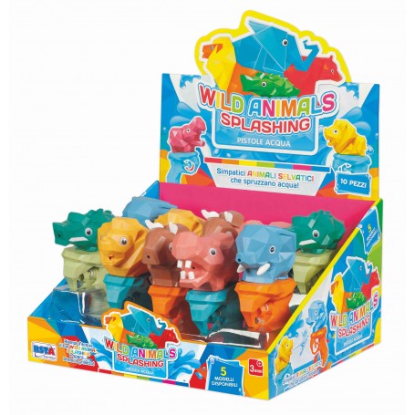 Rstoys 11562 - Pistole ad Acqua Wild Animals Display 10 pz