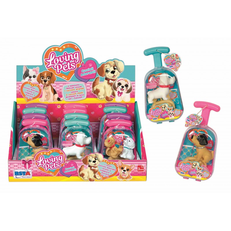 Rstoys 11582 - Trolley Loving Pets Cuccioli Adorabili Display 12 pz