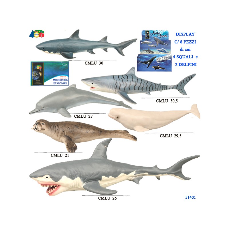 Ginmar 51401 - Pesci Oceanico Morbido Display 8 pz