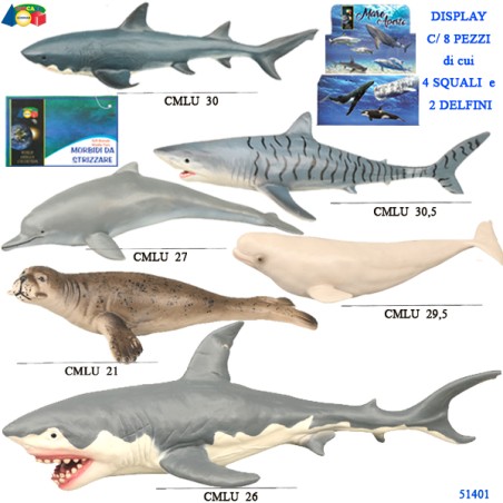 Ginmar 51401 - Pesci Oceanico Morbido Display 8 pz