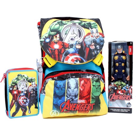 Hasbro 22821 - Zaino Avengers con Astuccio 3 Zip e Personaggio