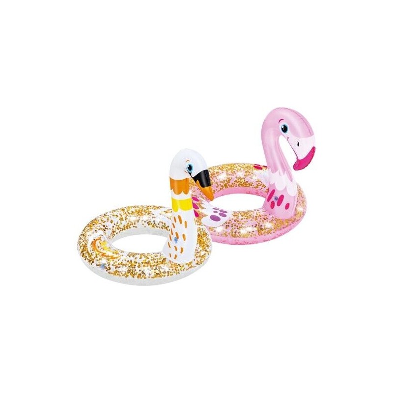 Bestway 36306 - Anello con Testa Fenicottero e Cigno D.61 cm