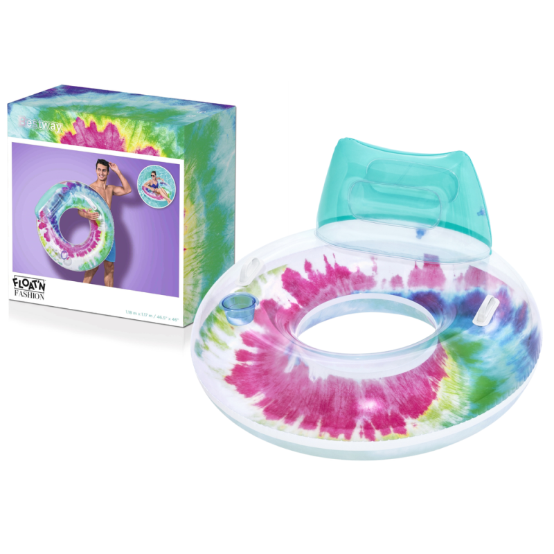 Bestway 43637 - Anello Tie Dye con Maniglia e Schienale