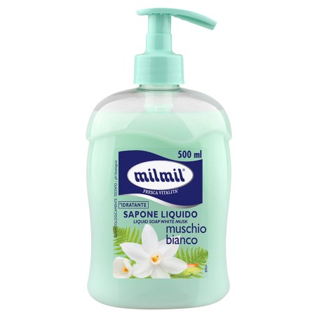 MilMil 4095 - Sapone Liquido Idratante al Muschio Bianco 500 ml