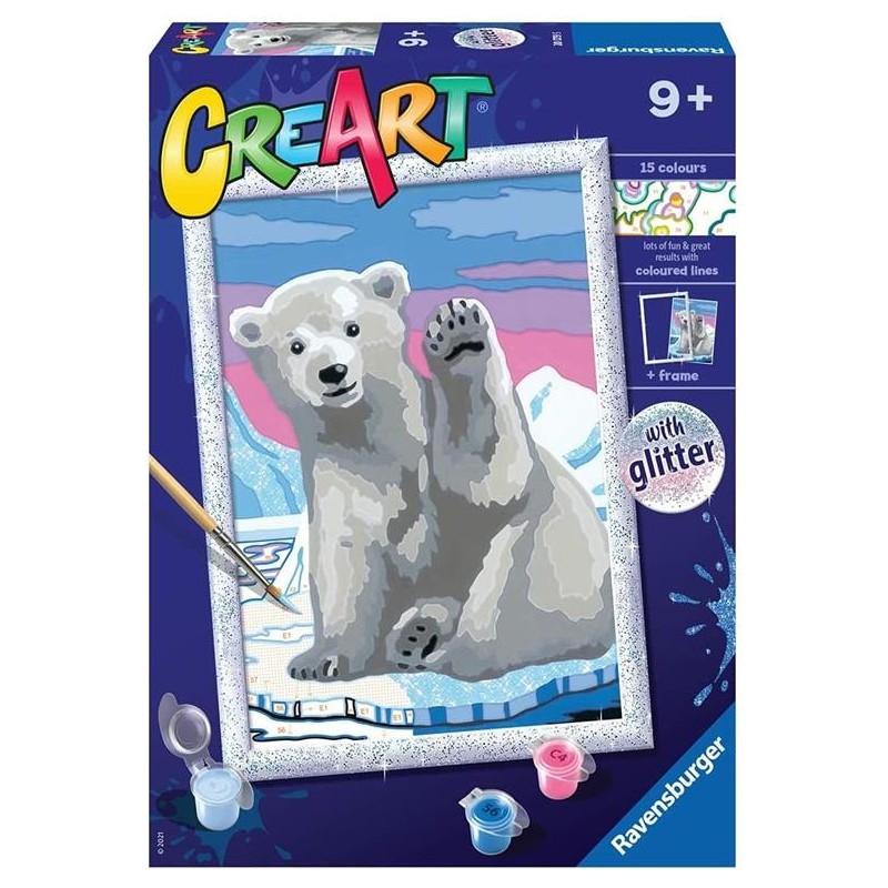 Ravensburger 20079 - Creart Orso Polare Glitter 18 x 24 cm
