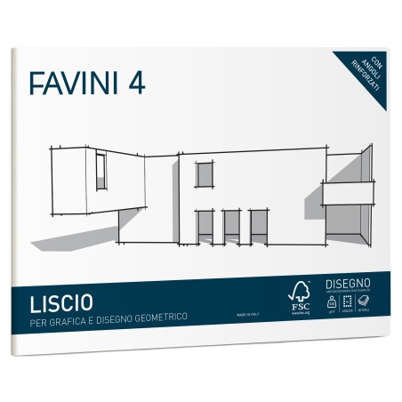 Favini 166504 - Blocco 20 Fogli 24x33 F4 220gr Liscio