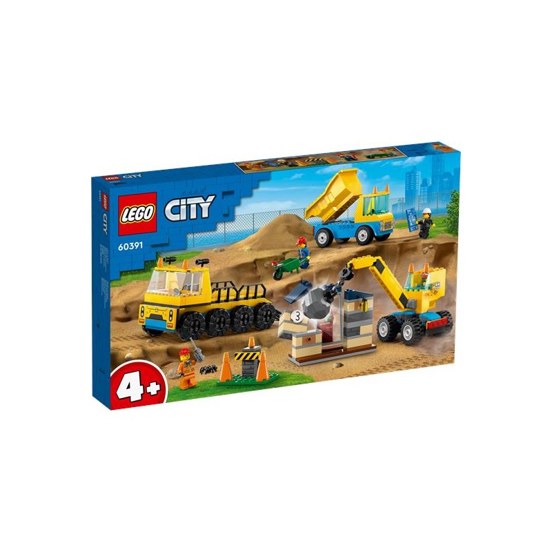 Lego 60391 - City - Camion da Cantiere e Gru con Palla da Demolizione