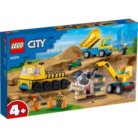 Lego 60391 - City - Camion da Cantiere e Gru con Palla da Demolizione
