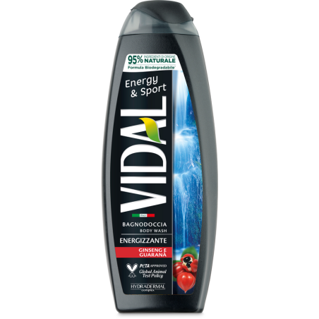 Vidal 5538 - Bagno Doccia Energizzante Ginseng e Guarana 500 ml