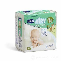 Chicco 5460 - Pannolini Airy Ultra Fit & Dry Taglia 3 Midi 4-9 Kg Conf.21pz