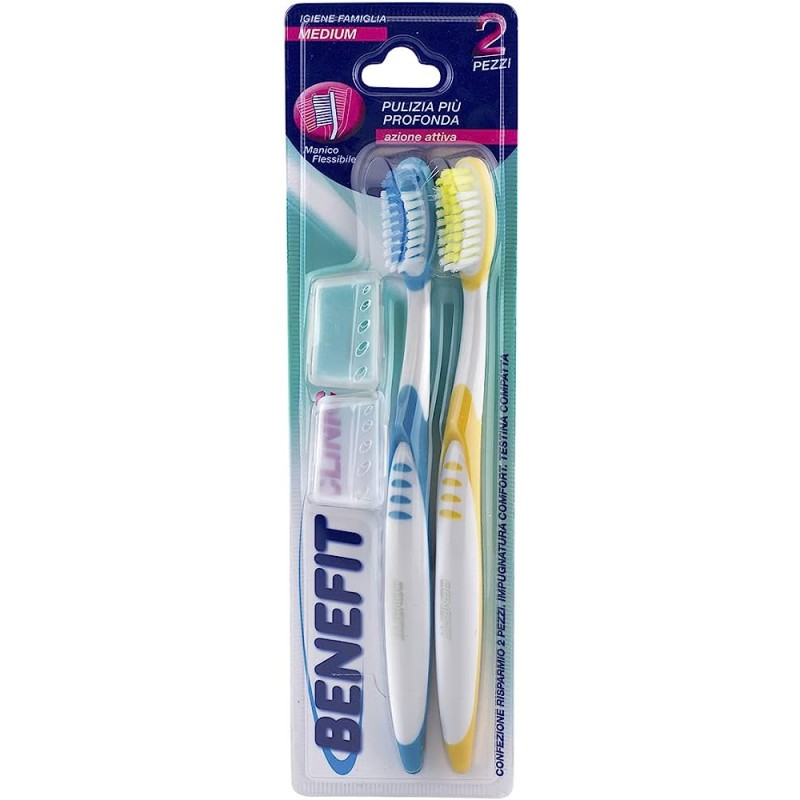 Benefit 14740 - Spazzolino da Denti Medio 2 pz