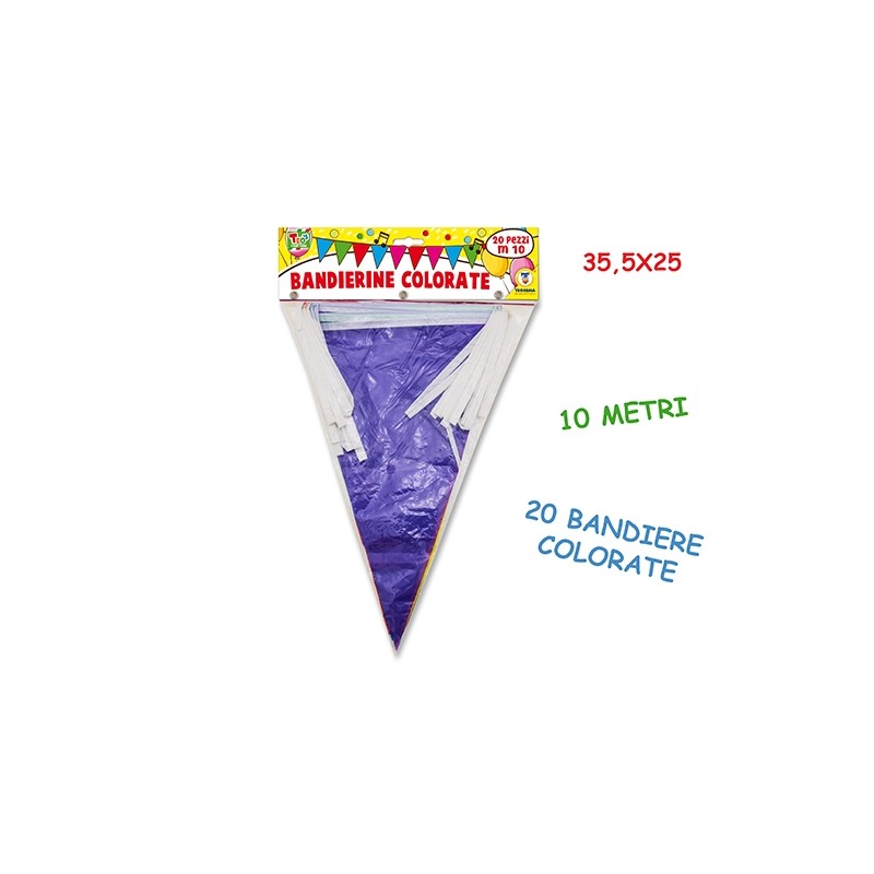 Teorema 51852 - Festone Bandierine Colorate 10 Mt