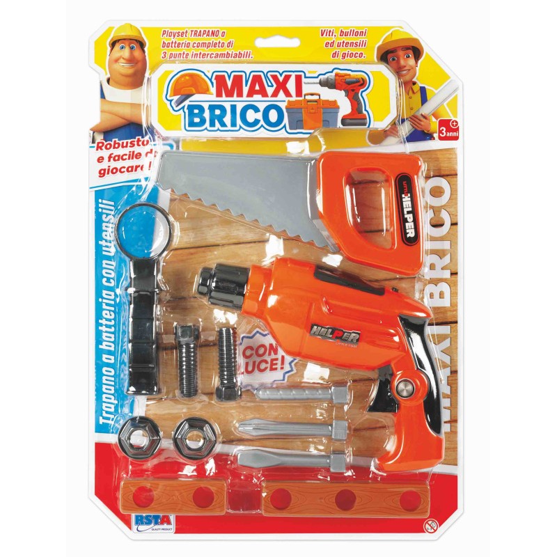 Rstoys 11502 - Blister Brico Trapano a Batteria e Accessori