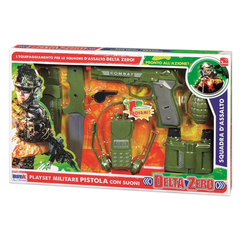 Rstoys 11708 - Playset Militare Pistola e Accessori Deltazero con Suoni
