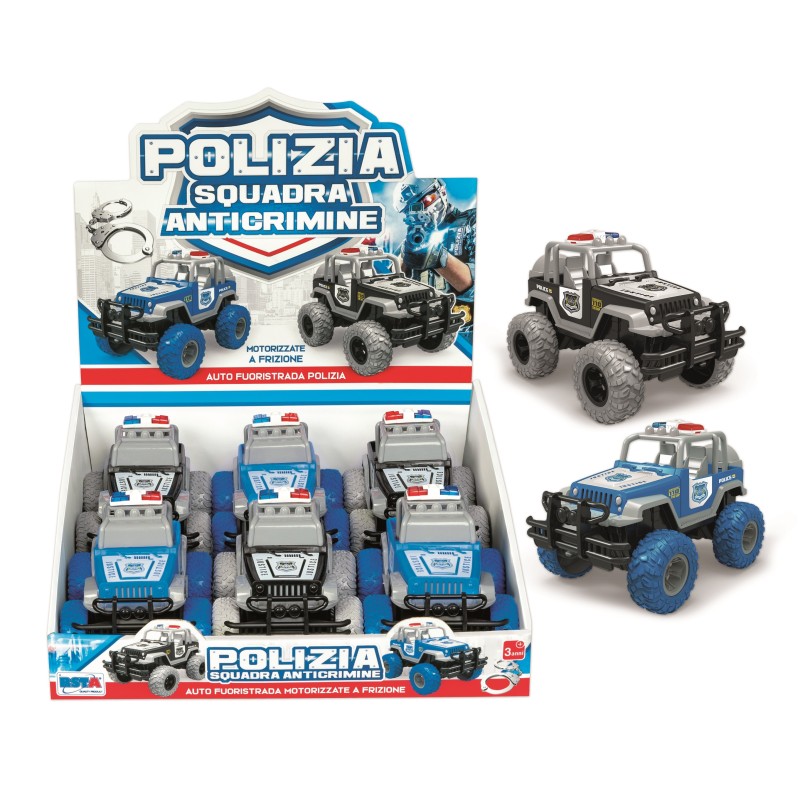 Rstoys 11715 - Auto Fuoristrada Polizia a Frizione Display 6 pz