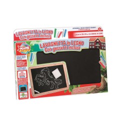 Rstoys 8299 - Lavagnetta In Legno 30x20 cm. con Gessetti Colorati e Cancellino