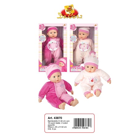 Decar 43870 - Bambolotto con 16 Suoni Bebè 40cm