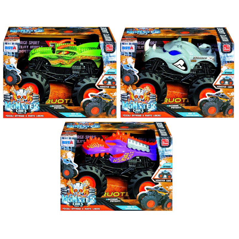 Rstoys 11632 - Auto Monster Cars Ruote Libere Scala 1:18 Ass