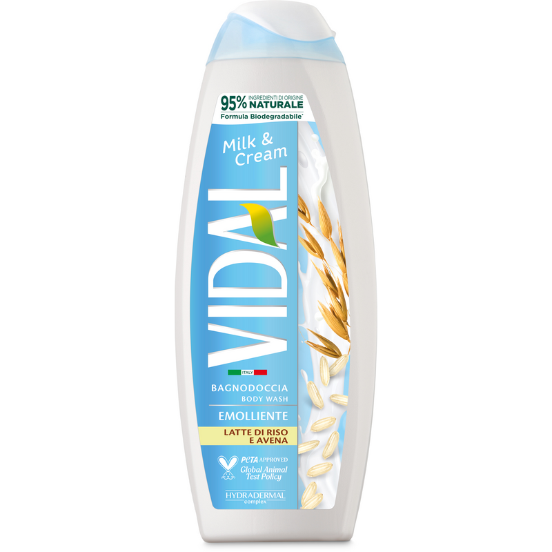 Vidal 5541 - Bagnodoccia Emolliente Latte di Riso e Avena 500ml