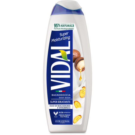 Vidal 5600 - Bagnodoccia Super Idratante Olio di Macadamia Vitamina E 500ml