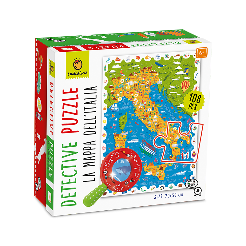 Educational 22174 - Ludattica Detective Puzzle La Mappa dell'Italia