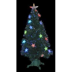Ciao 51058 - Albero Fibre Ottiche Verde 16 Stelle Led Multicolor 90cm