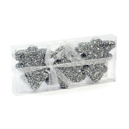 Ciao 58844 - Alberelli Polistirolo Glitter Argento 9cm Set 3 pz
