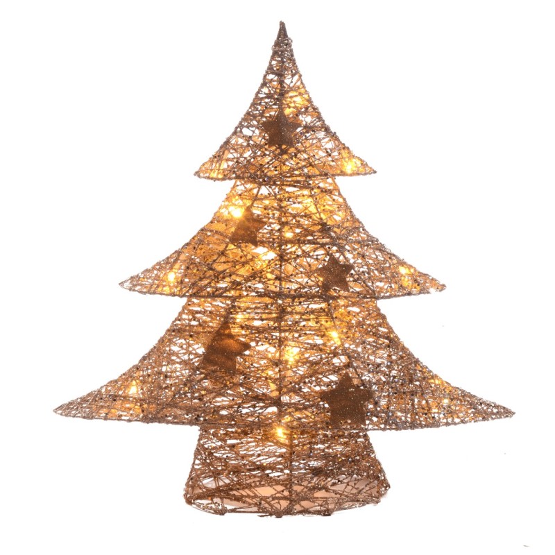 Ciao 90533 - Albero Cotone Intrecciato 40cm 20 Led Glitter a Batteria