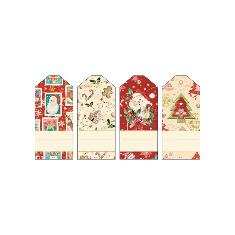 Kartos 5430 - Chiudipacco Babbo Natale e Decori 4 Soggetti Conf.100 pz