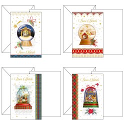 Kartos 4461 - Biglietti Natalizi Sacra Famiglia 4 Soggetti Conf.12 pz