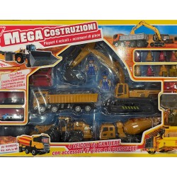 Rstoys 11430 - Playset Mega Costruzioni 4 Veicoli e Accessori